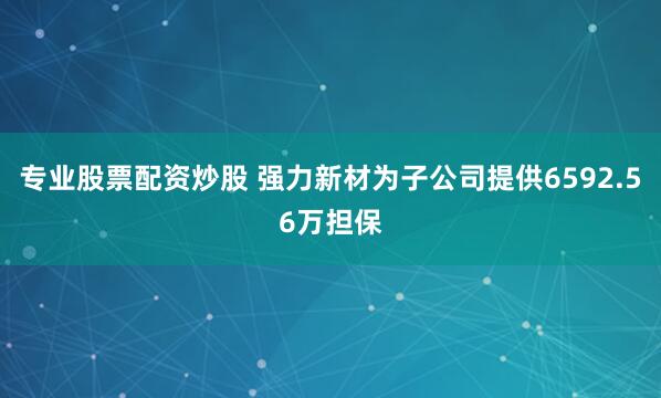 专业股票配资炒股 强力新材为子公司提供6592.56万担保