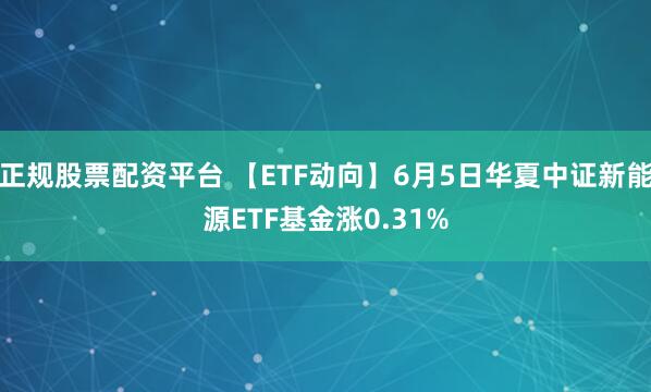 正规股票配资平台 【ETF动向】6月5日华夏中证新能源ETF基金涨0.31%